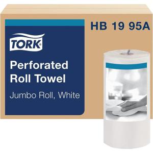 imageTork HandiSize Perforated Roll Towel White Certified Compostable 30 x 120 Towels HB9201Jumbo