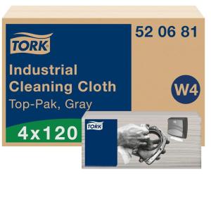 imageTork Industrial Cleaning Cloth Gray W4 Flexible and Soft 4 x 120 Cloths 520681