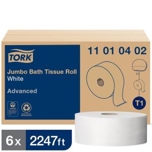 imageTork Jumbo Toilet Paper Roll White T1 Advanced 1ply 6 x 3424 sheets 11010402