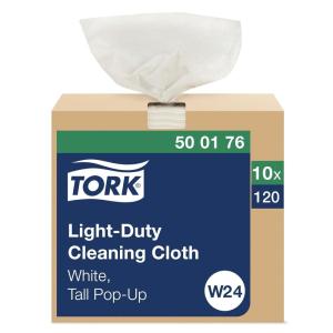 imageTork Light Duty Cleaning Cloth PopUp Box White W24 Use Wet or Dry 10 x 120 Cloths 500176