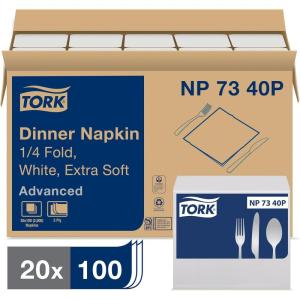 imageTork LinStyle Dinner Napkin White Flat Pack 1 x 1000 Napkins 716002Pack of 20