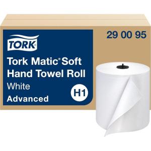 imageTork Matic Soft Hand Towel Roll White H1 Advanced High Absorbency 6 Rolls x 900 ft 290095White