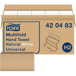 imageTork Multifold Hand Towel Natural H2 Universal 100 Recycled Fibers 16 x 250 Sheets MK530ANatural White