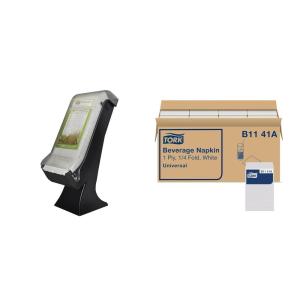 imageTork Napkins 1ply White For everyday use at home 9375quotx9375quot 8 x 500 napkins B1141A  Tork Xpressnap Napkin Dispenser DriveThru FacePlate Black N4 Classic Line 225quotx8quotx125quot 5555100