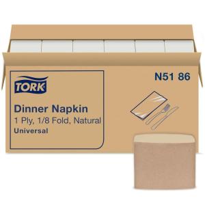 imageTork Natural Dinner Napkin 18 Fold 1ply 17quot x 15quot 12 x 250 napkins N5186Beige
