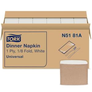 imageTork Natural Dinner Napkin 18 Fold 1ply 17quot x 15quot 12 x 250 napkins N5186white