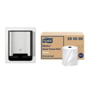 imageTork Paper Hand Towel Dispenser Stainless Steel  H1  Refill  Universal Paper Hand Towel Rolls 6 Rolls