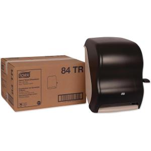 imageTork Paper Towel Dispenser Smoke H21 Lever Auto Transfer PushDown Handle HighCapacity Translucent 84TRDispenser  H21