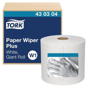 imageTork Paper Wiper Plus White W1 Giant Roll 1 x 800 Feet 430304