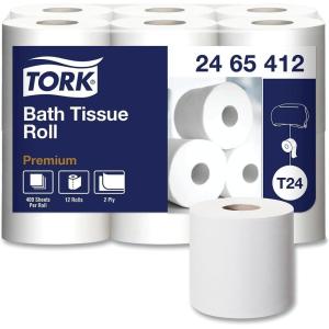 imageTork Premium PolyPack Bath Tissue Septic Safe 2Ply White 41inch x 4inch 400 SheetsRoll 12 RollsPack 4 PacksCarton 2465412