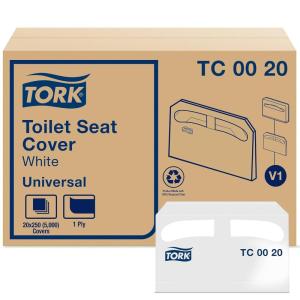 imageTork Toilet Seat Cover White V1 Universal 12 Fold 20 x 250 Covers TC0020