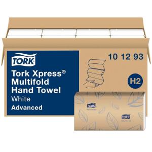 imageTork Xpress Soft Multifold Hand Towel White with Grey Leaf Print Absorbent 189 Towels Per Pack 16 Packs Fits H2 Towel Dispensers