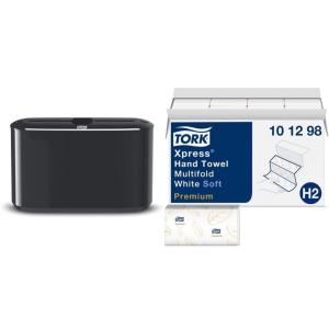 imageTork Xpress Stainless Steel Paper Towel Dispenser Compact Design Fits H2 Hand Towels Ideal for Home Use Single Unit 302030Black