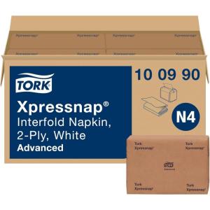 imageTork Xpressnap Natural Dispenser Napkin N4 2ply 12 Fold OneataTime Dispensing 12 x 500 85quot x 65quot 109906White  100990
