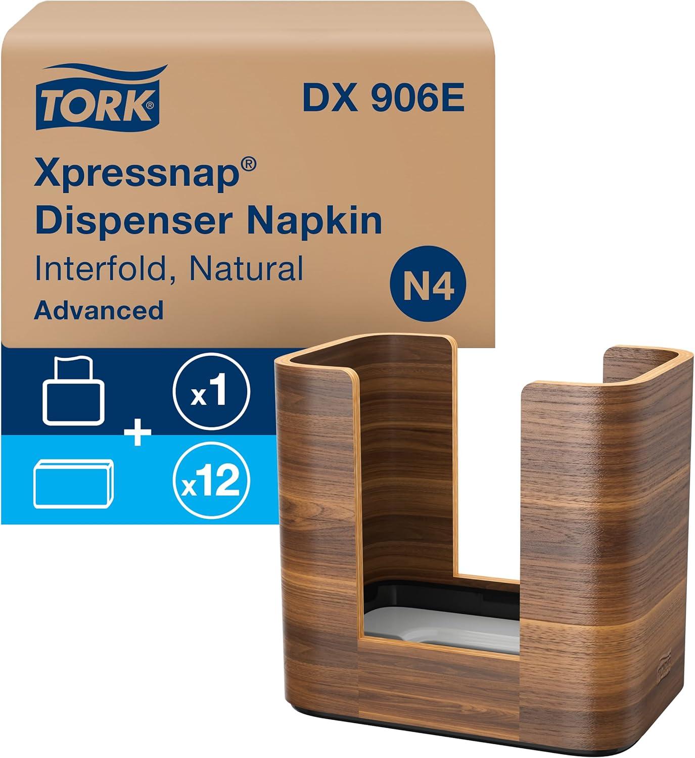 imageTork Xpressnap Tabletop Napkin Dispenser Walnut  N4  Refill  Universal Paper Napkins 12 x 500 NapkinsDispenser  Refill