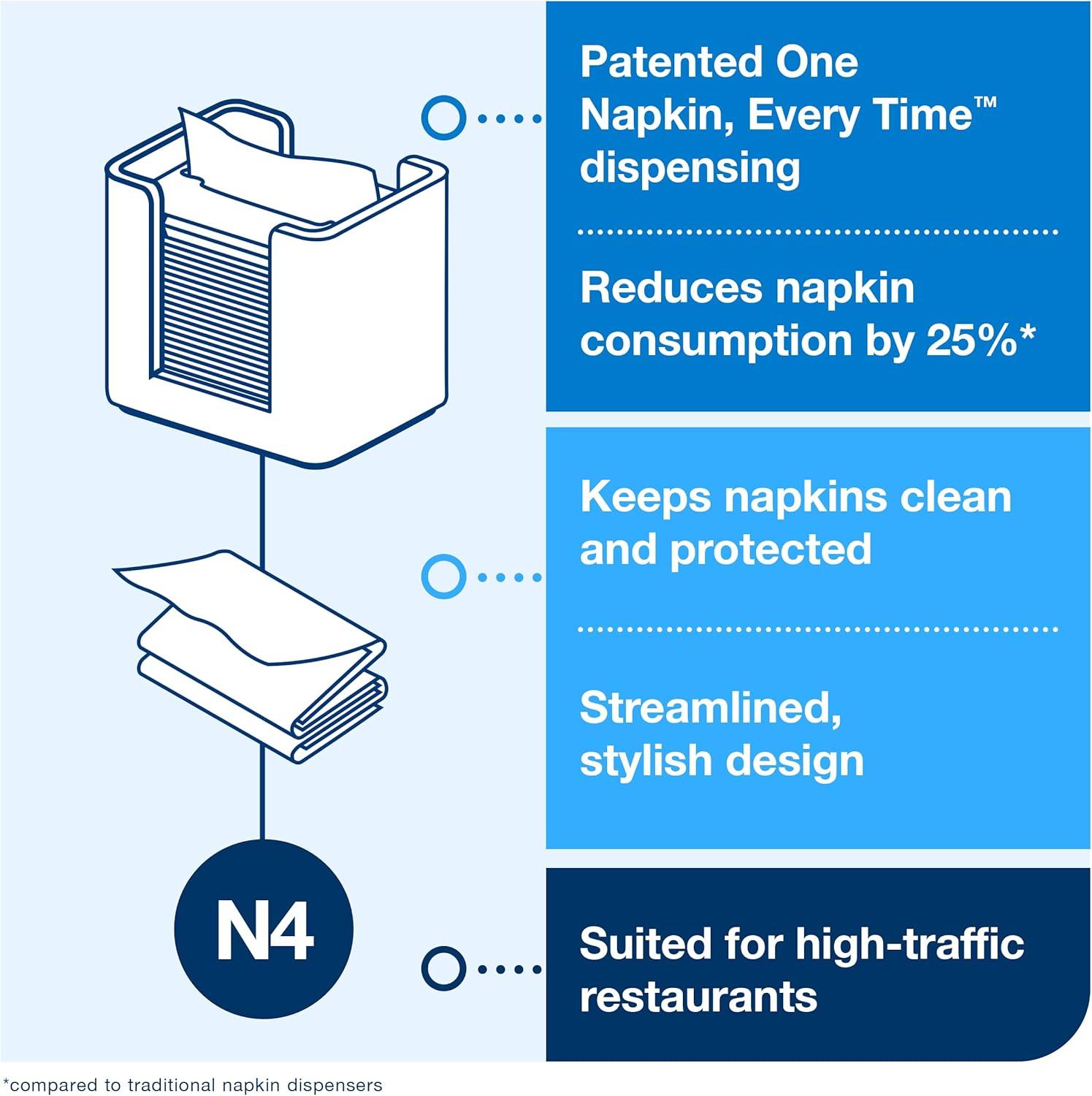 imageTork Xpressnap Tabletop Napkin Dispenser Walnut  N4  Refill  Universal Paper Napkins 12 x 500 NapkinsDispenser  Refill