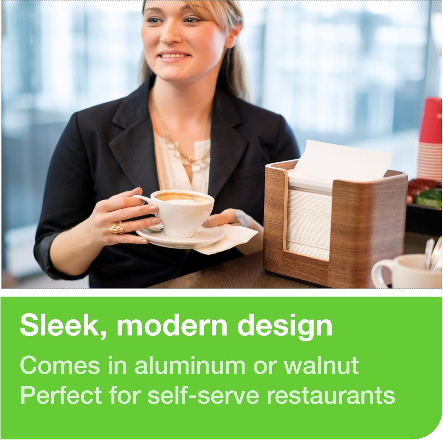 imageTork Xpressnap Tabletop Napkin Dispenser Walnut  N4  Refill  White Dispenser Napkin 12 x 500 napkinsDispenser  Refill