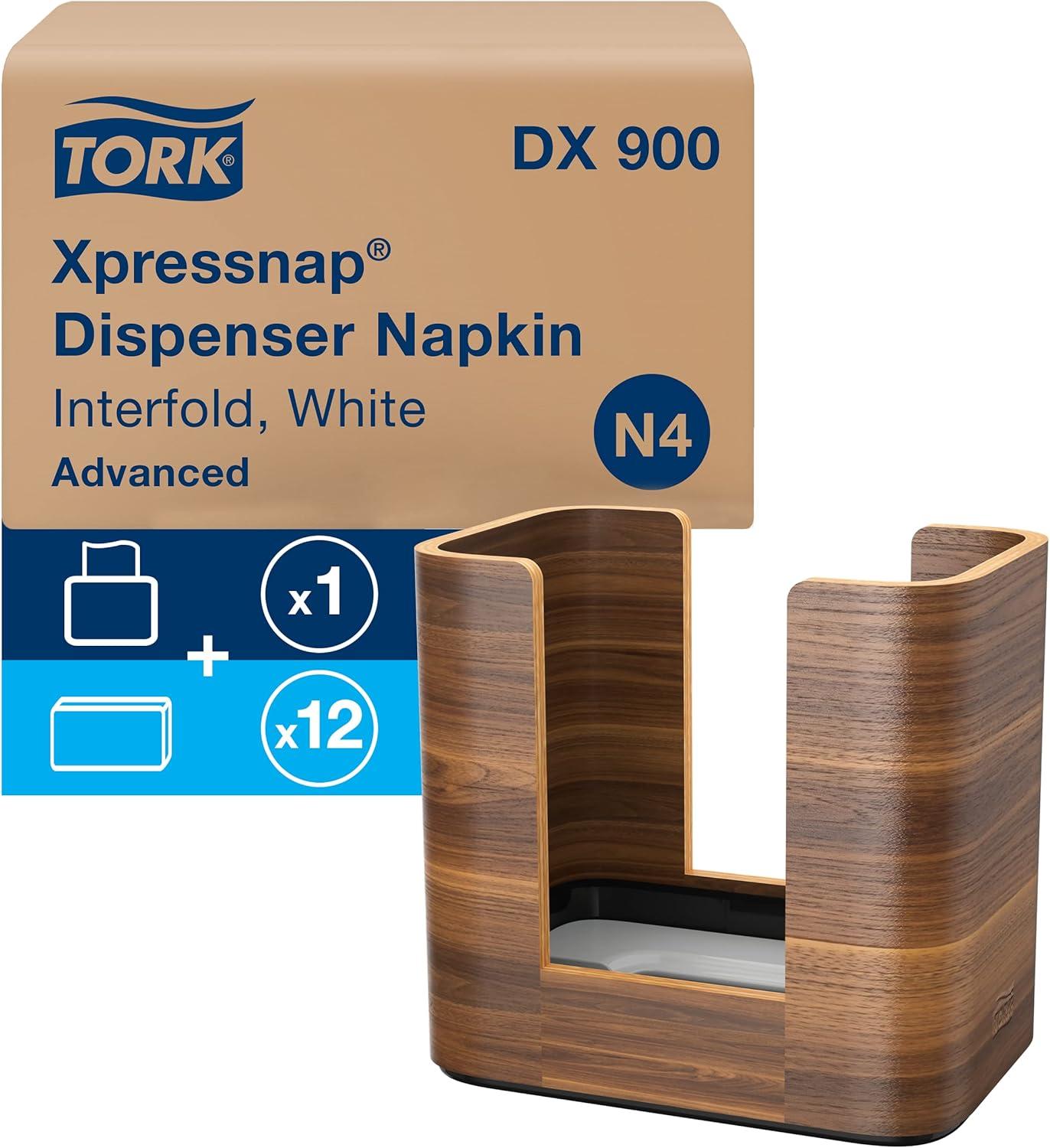 imageTork Xpressnap Tabletop Napkin Dispenser Walnut  N4  Refill  White Dispenser Napkin 12 x 500 napkinsDispenser  Refill