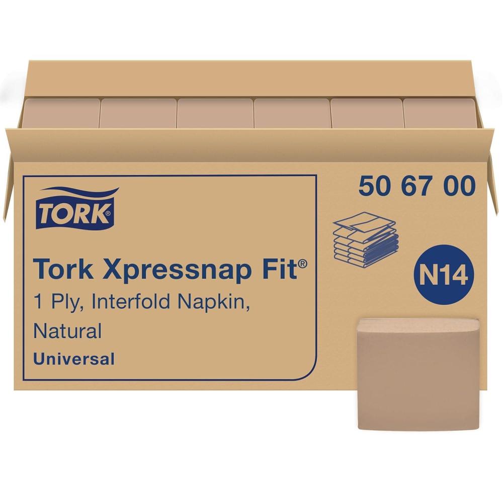 imageTork Xpressnap Fit Natural Dispenser Napkin N14 OneataTime Dispensing 1ply 36 Packs x 240 Napkins DX506ENew Version  506700