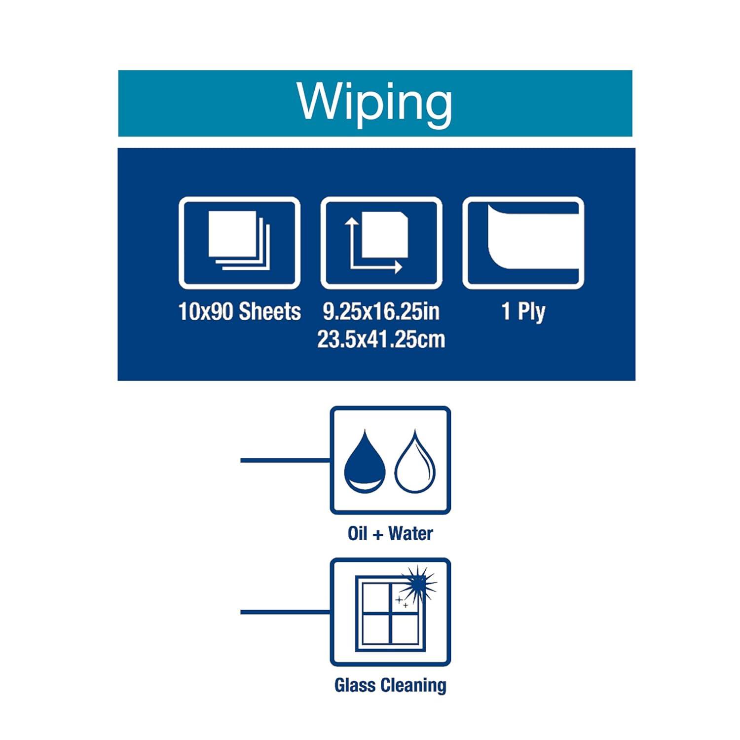 imageTork Heavy Duty Paper Wiper White W24 PopUp Box 10 x 90 Sheets 450175