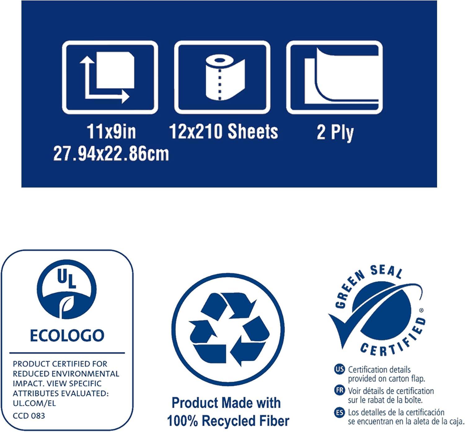 imageTork Jumbo Perforated Roll Towel Natural Certified Compostable 12 x 210 Towels HK1975ARefill