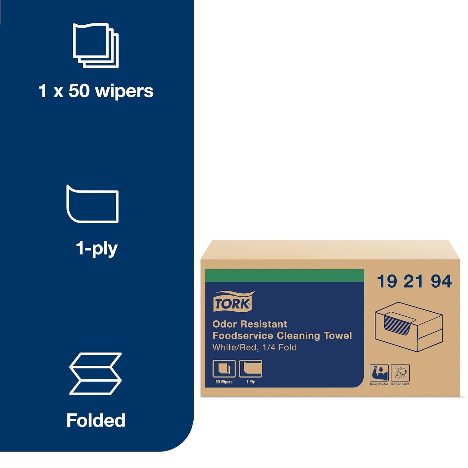 imageTork Odor Resistant Foodservice Cleaning Cloth White Self Dispensing 1 x 50 Cloths 192194