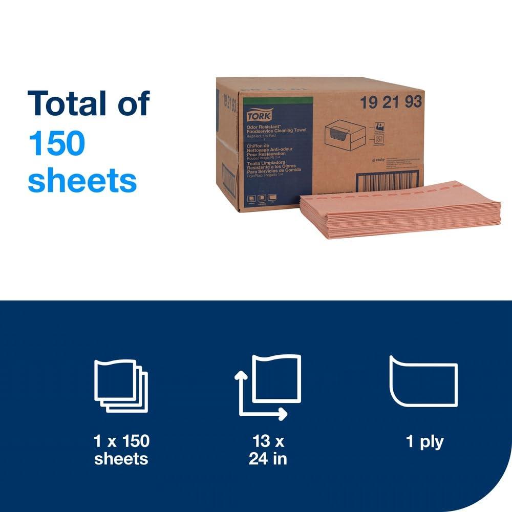 imageTork Odor Resistant Foodservice Cleaning Towel Red Self Dispensing 1 x 150 Cloths 192193