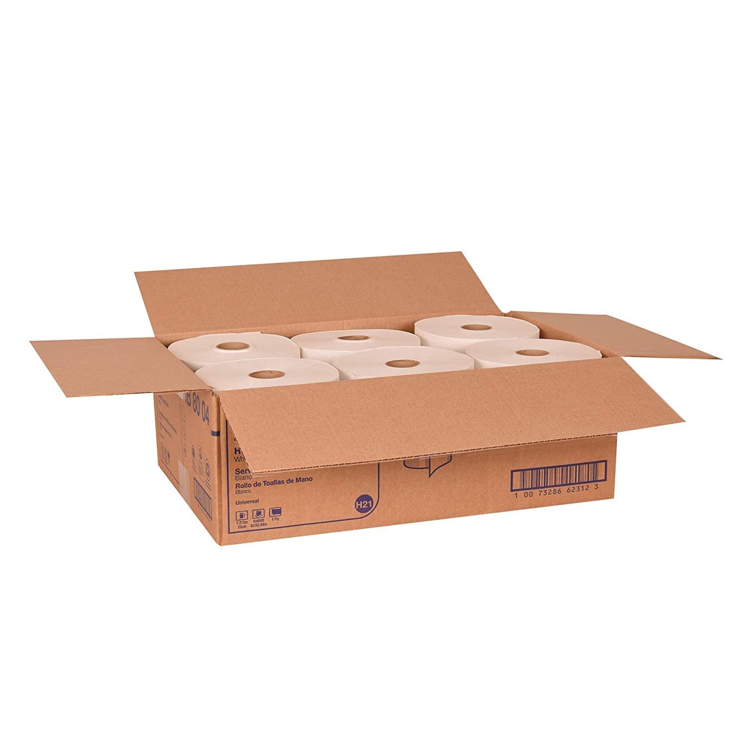 imageTork Paper Hand Towel Roll White H21 Universal 100 Recycled Fiber 6 Rolls x 800 ft RB8004