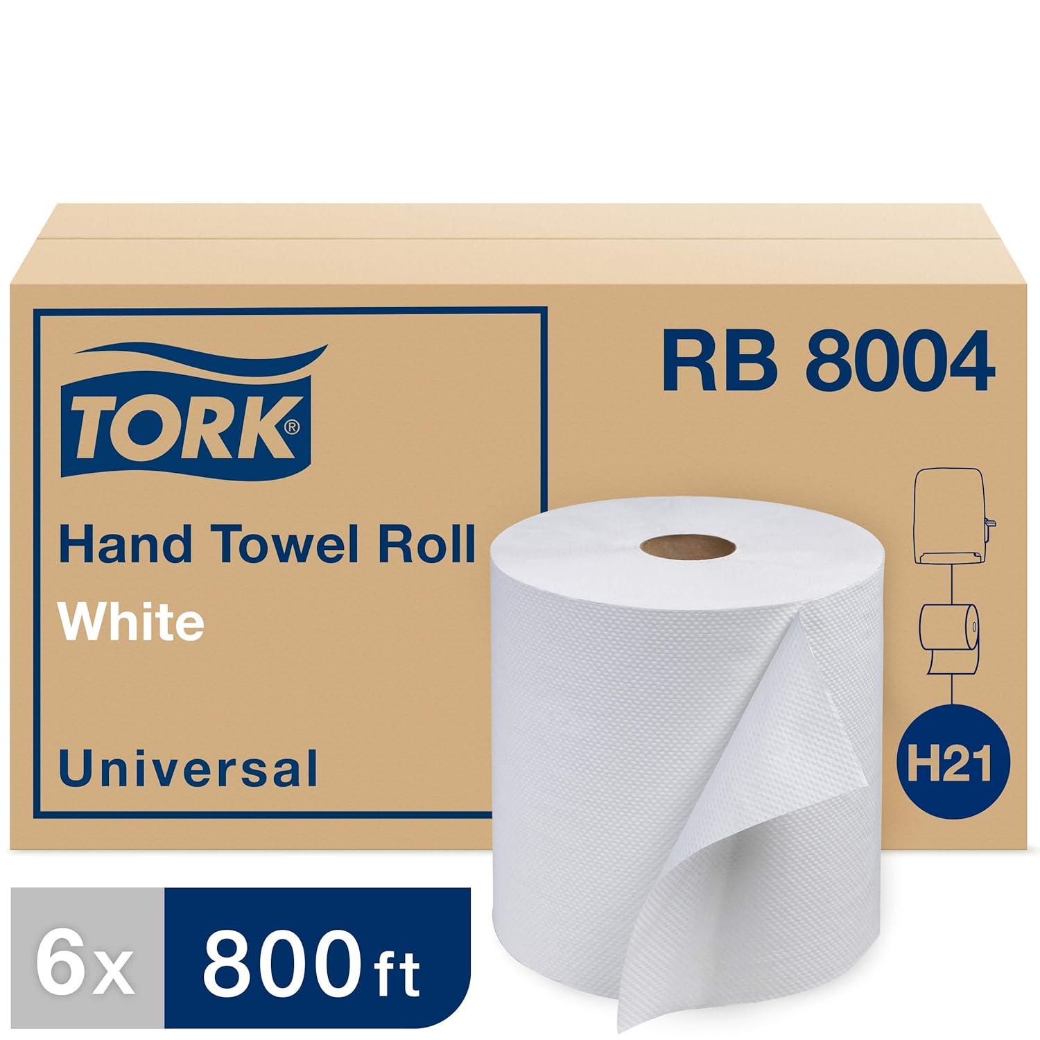 imageTork Paper Hand Towel Roll White H21 Universal 100 Recycled Fiber 6 Rolls x 800 ft RB8004