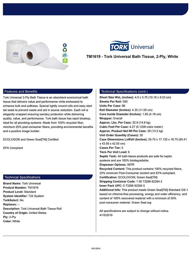 imageTork Universal Bath Tissue Roll 2Ply