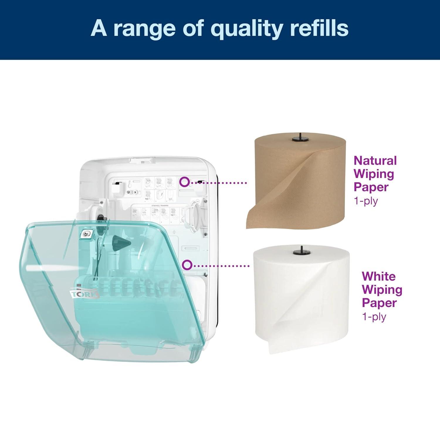 imageTork WallMounted Paper Towel Dispenser Washstation White and Turquoise W6 Water Resistant Performance Range 651220Blue