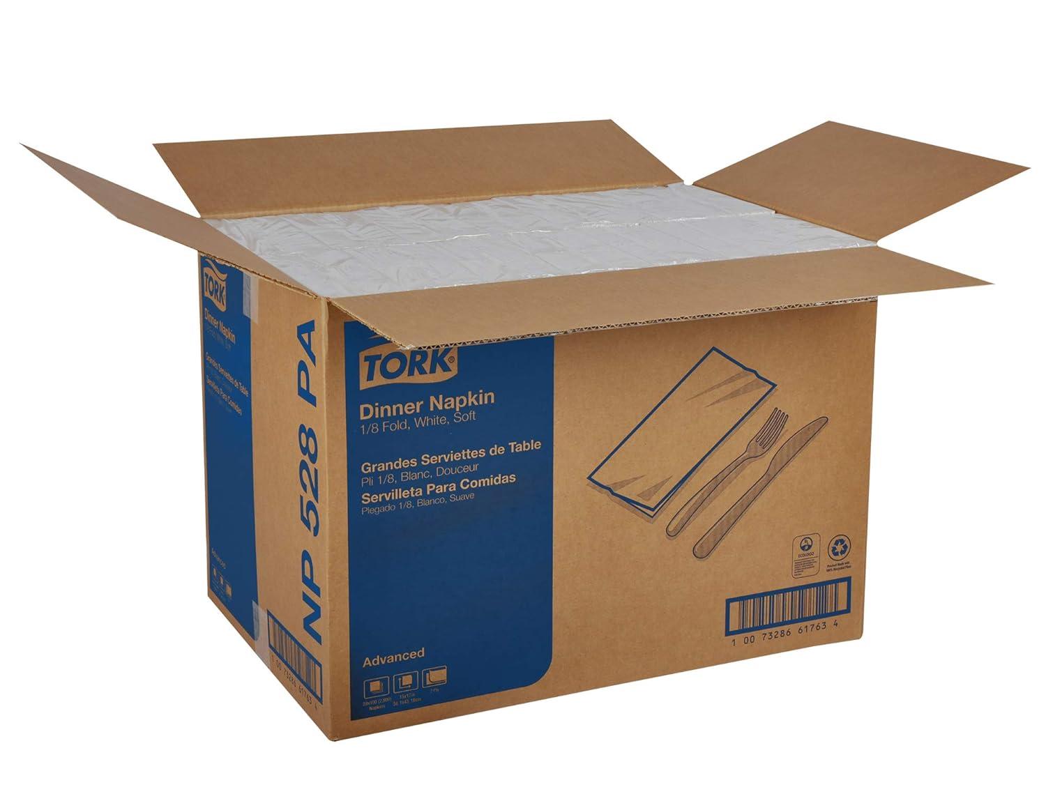 imageTork White Soft Dinner Napkin 18 Fold 2ply 15quot x 17 28 x 100 napkins NP528PA