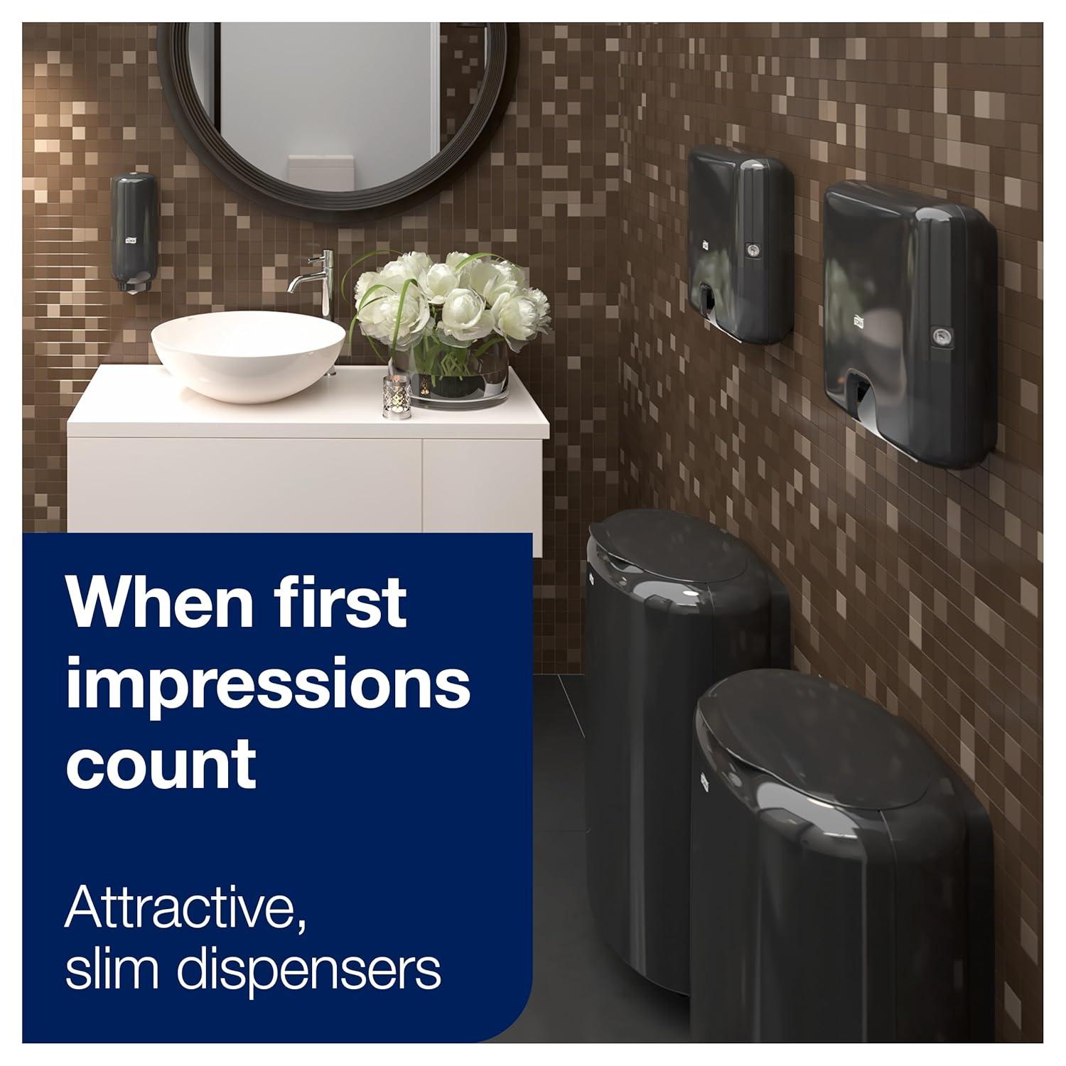 imageTork Xpress Mini Multifold Hand Towel Dispenser Black H2 OneataTime Dispensing Elevation Range 552228