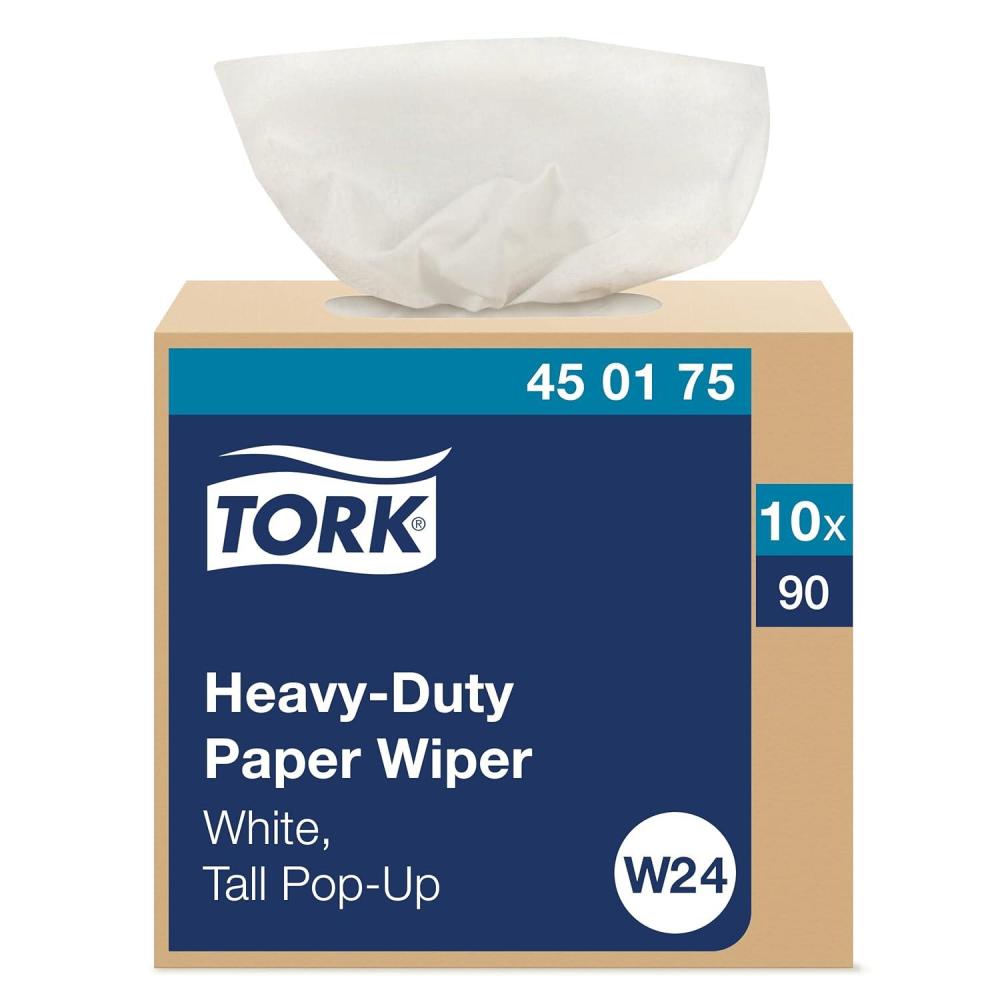 imageTork Heavy Duty Paper Wiper White W24 PopUp Box 10 x 90 Sheets 450175