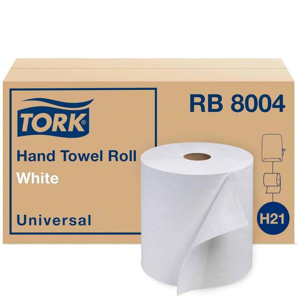 imageTork Paper Hand Towel Roll White H21 Universal 100 Recycled Fiber 6 Rolls x 800 ft RB8004