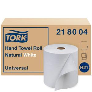 imageTork Paper Hand Towel Roll Natural White H21 Universal 100 Recycled Fiber 6 rolls x 800 ft 218004