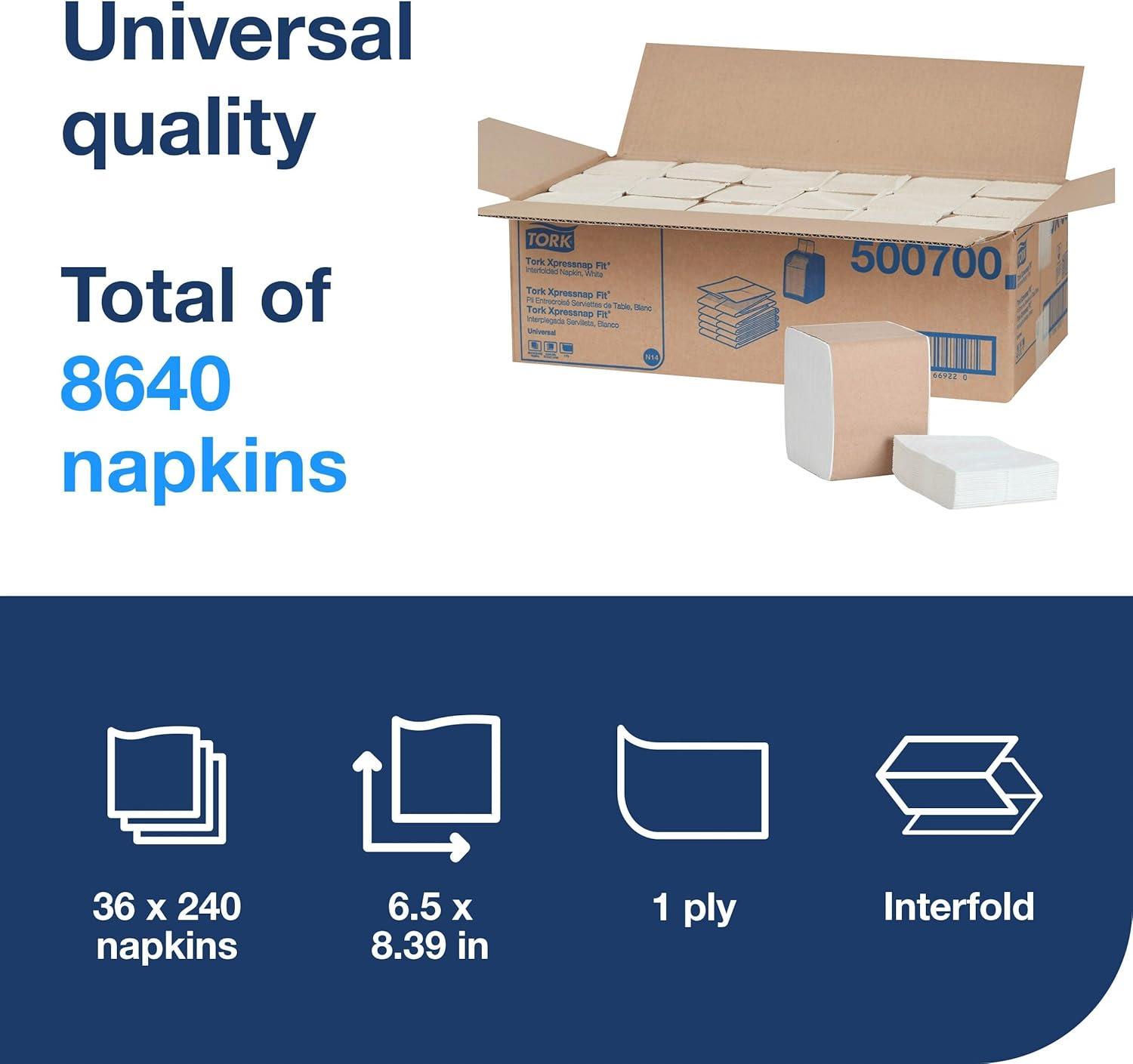 imageTork Xpressnap Fit White Dispenser Napkin N14 CFold 1 ply 240 napkins 4252in x 3248in each 500700New Version  500700