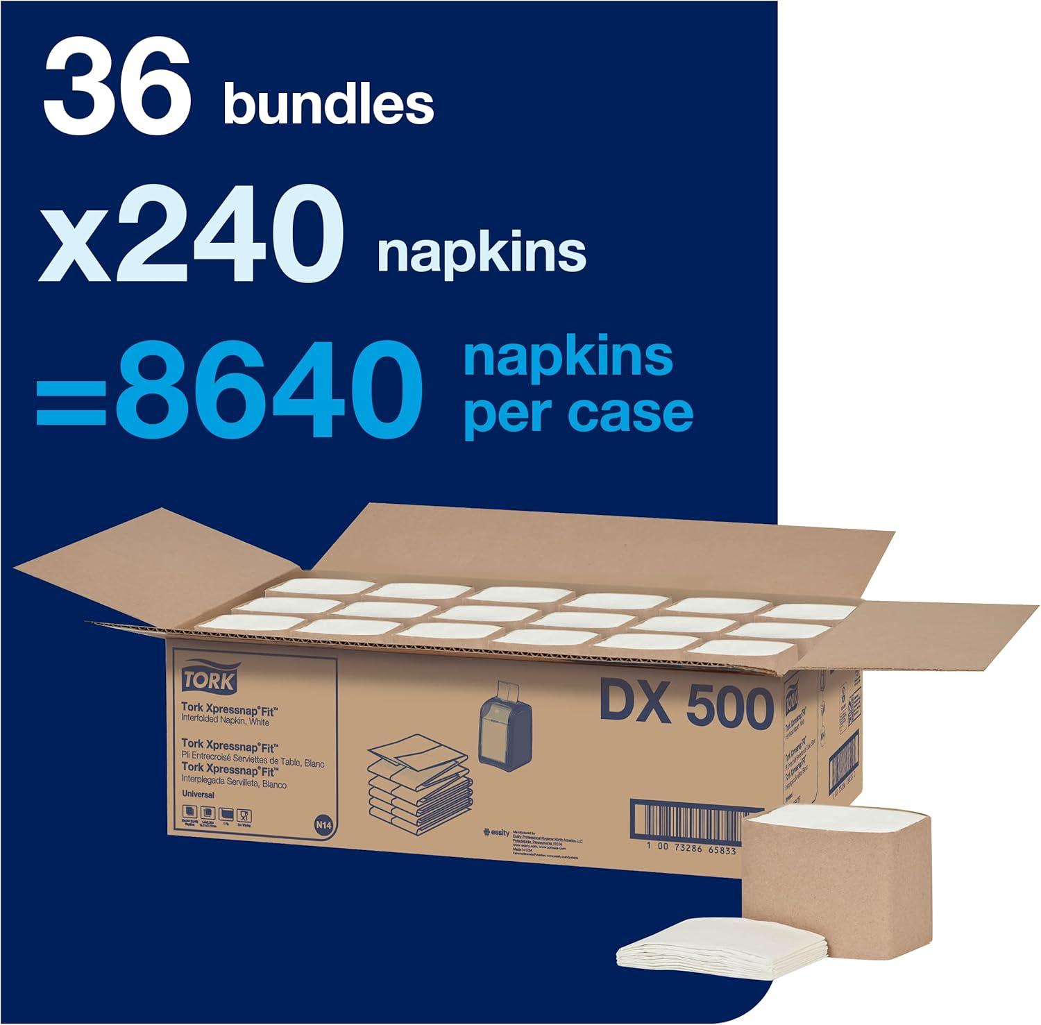 imageTork Xpressnap Fit White Dispenser Napkin N14 CFold 1 ply 240 napkins 4252in x 3248in each 500700Old Version  DX500