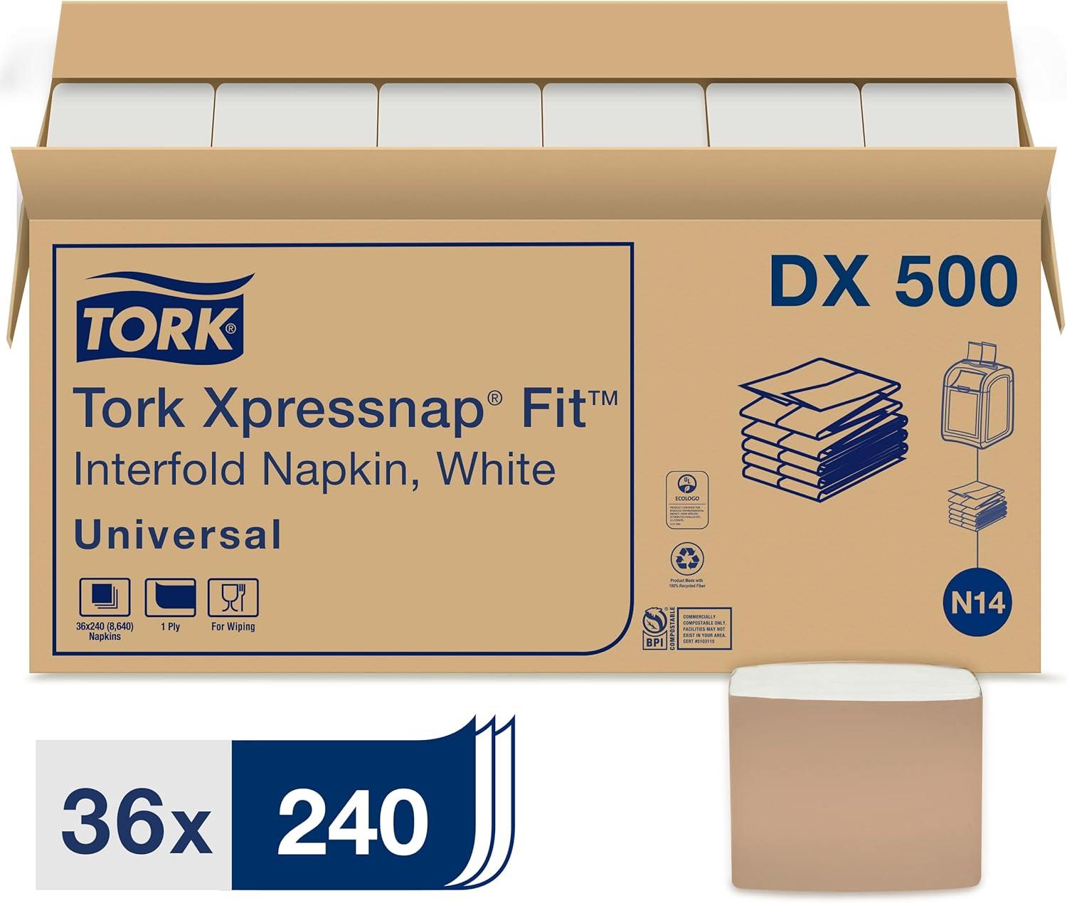 imageTork Xpressnap Fit White Dispenser Napkin N14 CFold 1 ply 240 napkins 4252in x 3248in each 500700Old Version  DX500