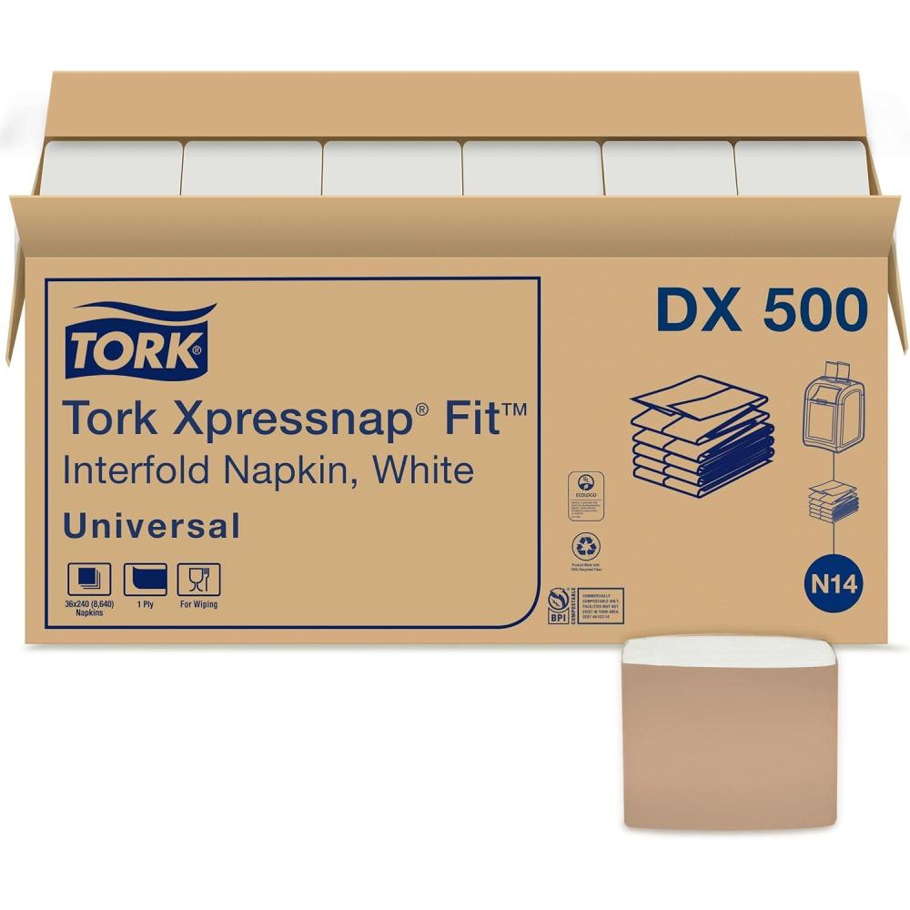 imageTork Xpressnap Fit White Dispenser Napkin N14 CFold 1 ply 240 napkins 4252in x 3248in each 500700Old Version  DX500