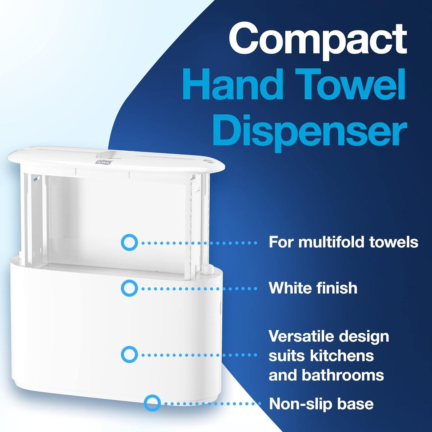 imageTork Xpress Hand Towel Dispenser Compact for Home Use Fits H2 Hand Towels White ampamp Black Plastic Countertop Oneatatime Dispensing ADA Compliant