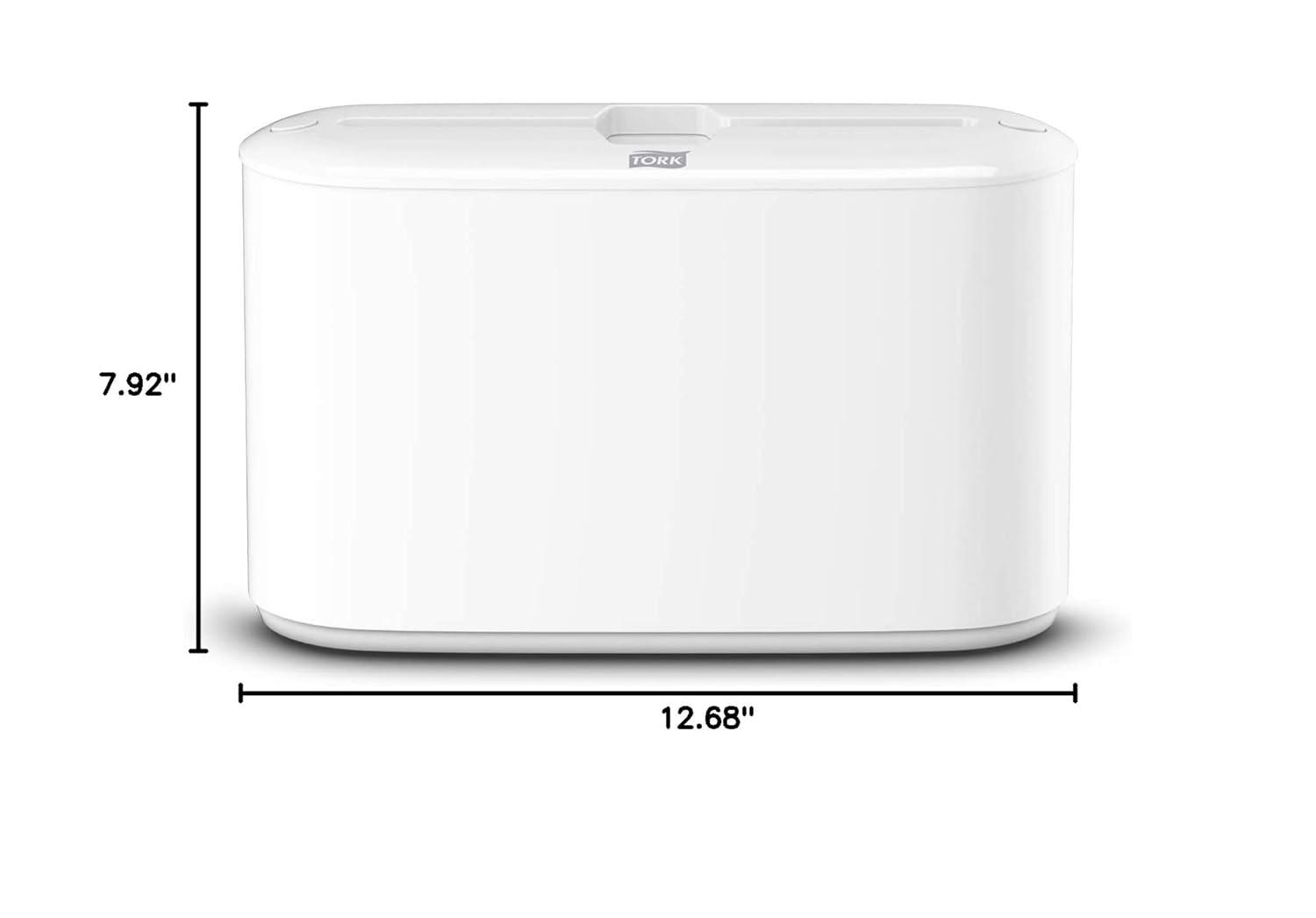 imageTork Xpress Hand Towel Dispenser Compact for Home Use Fits H2 Hand Towels White ampamp Black Plastic Countertop Oneatatime Dispensing ADA Compliant