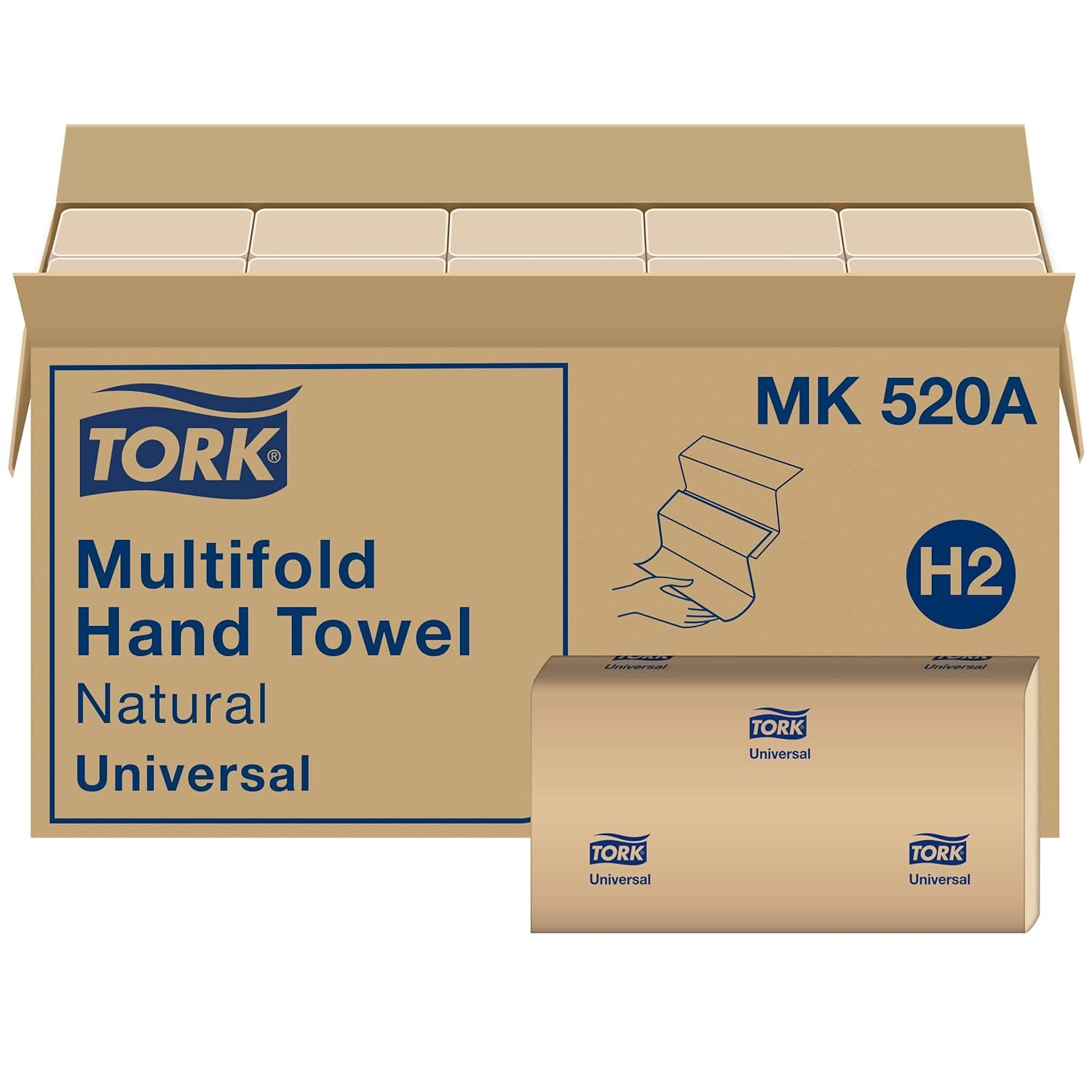 imageTork Xpress Soft Multifold Hand Towel White with Blue Leaf Print  Tork Multifold Hand Towel Natural H2