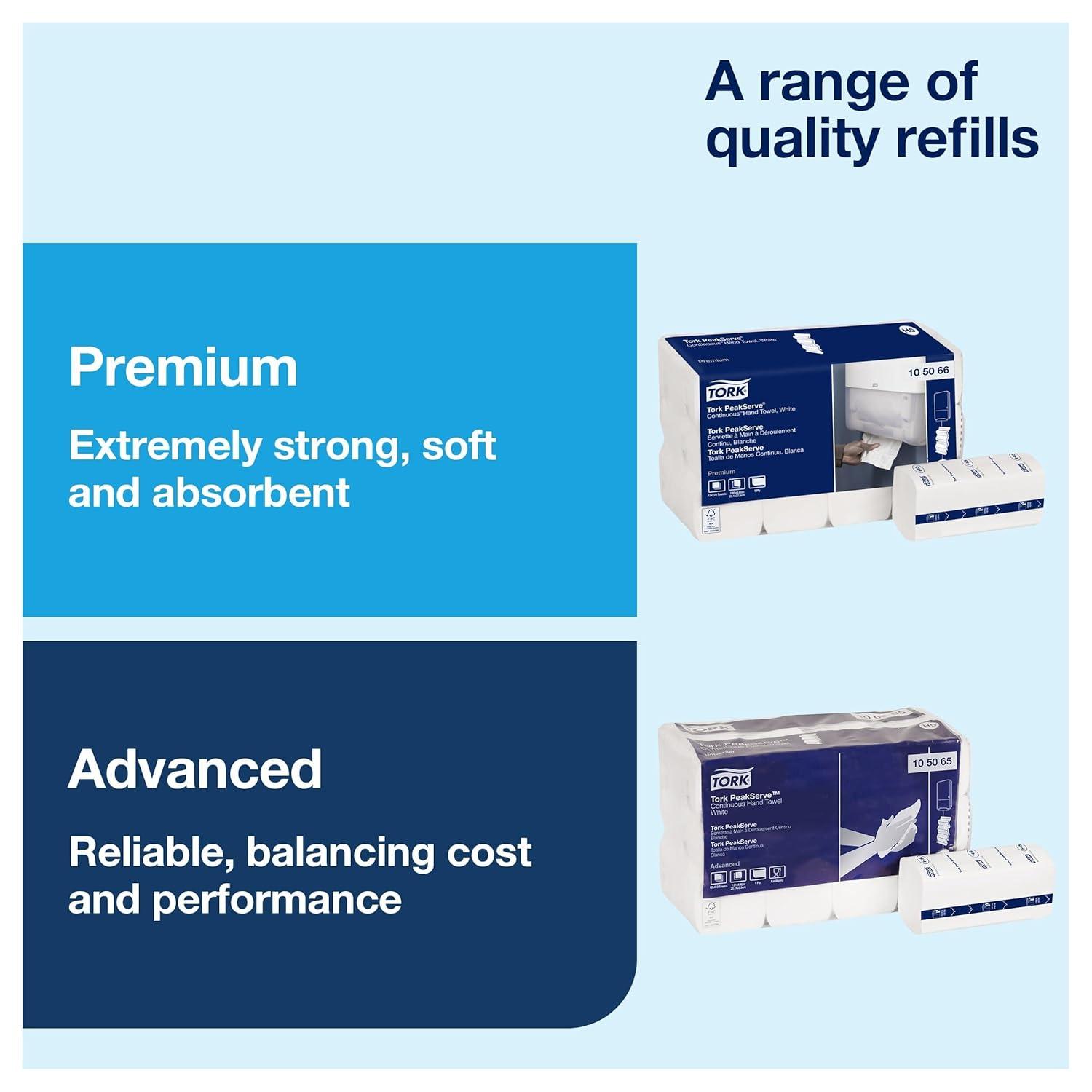 imageTork PeakServe Automatic Continuous Paper Hand Towel Dispenser White H5 High Capacity Elevation Range 552540