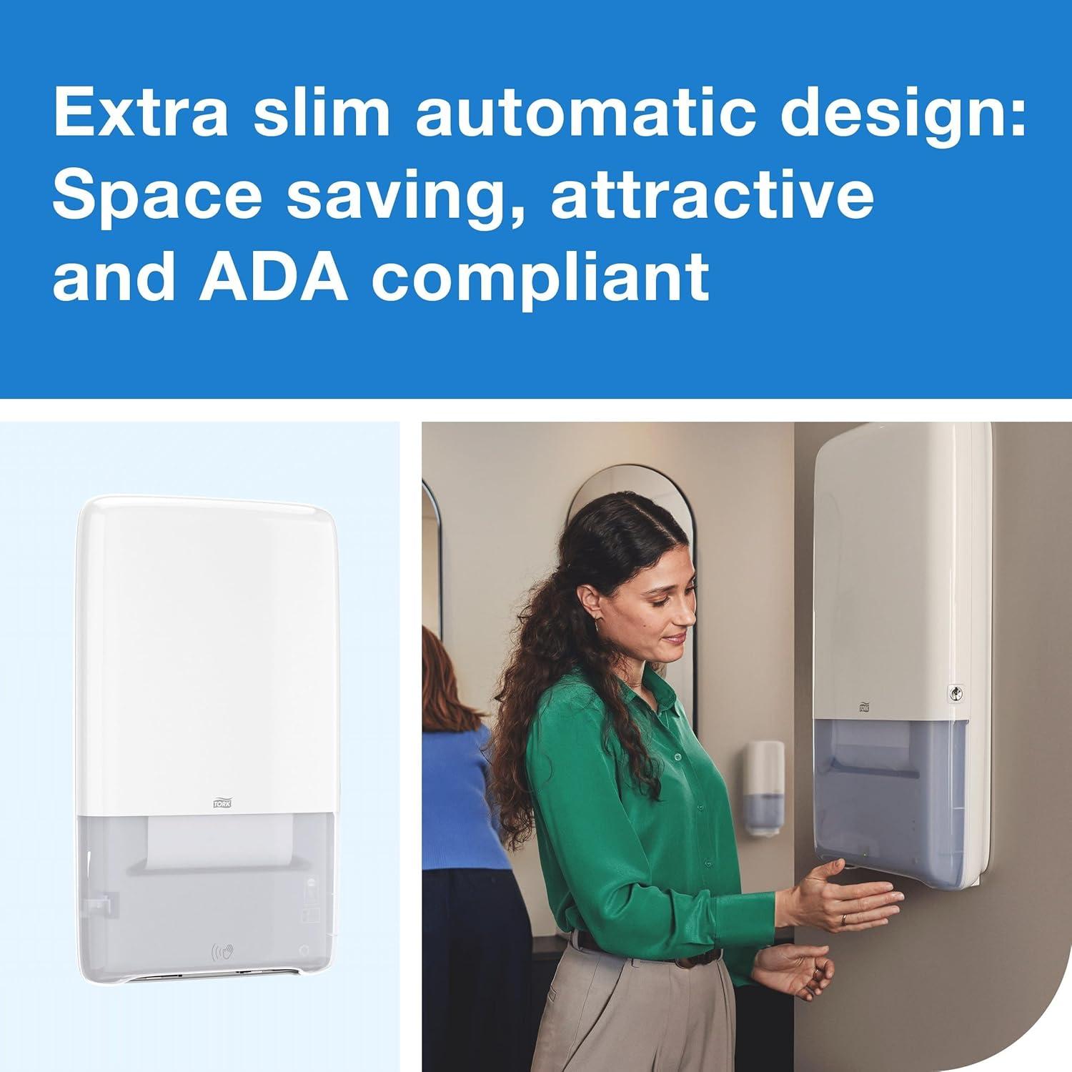 imageTork PeakServe Automatic Continuous Paper Hand Towel Dispenser White H5 High Capacity Elevation Range 552540