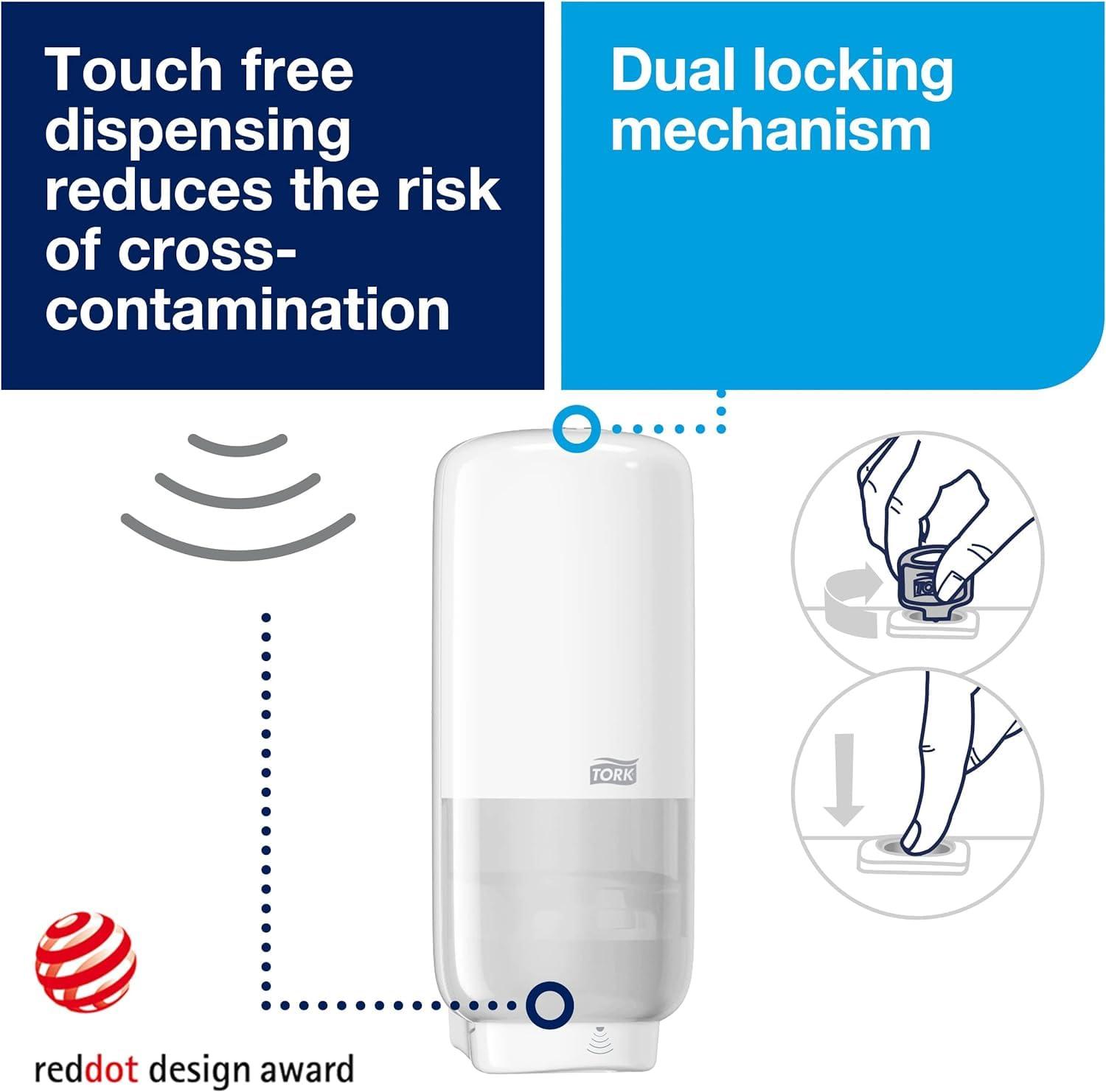 imageTork Extra Mild Hand Washing Liquid Soap S4 6 x 1L  Intuition Sensor Skincare Dispensers White S4 Pack of 4