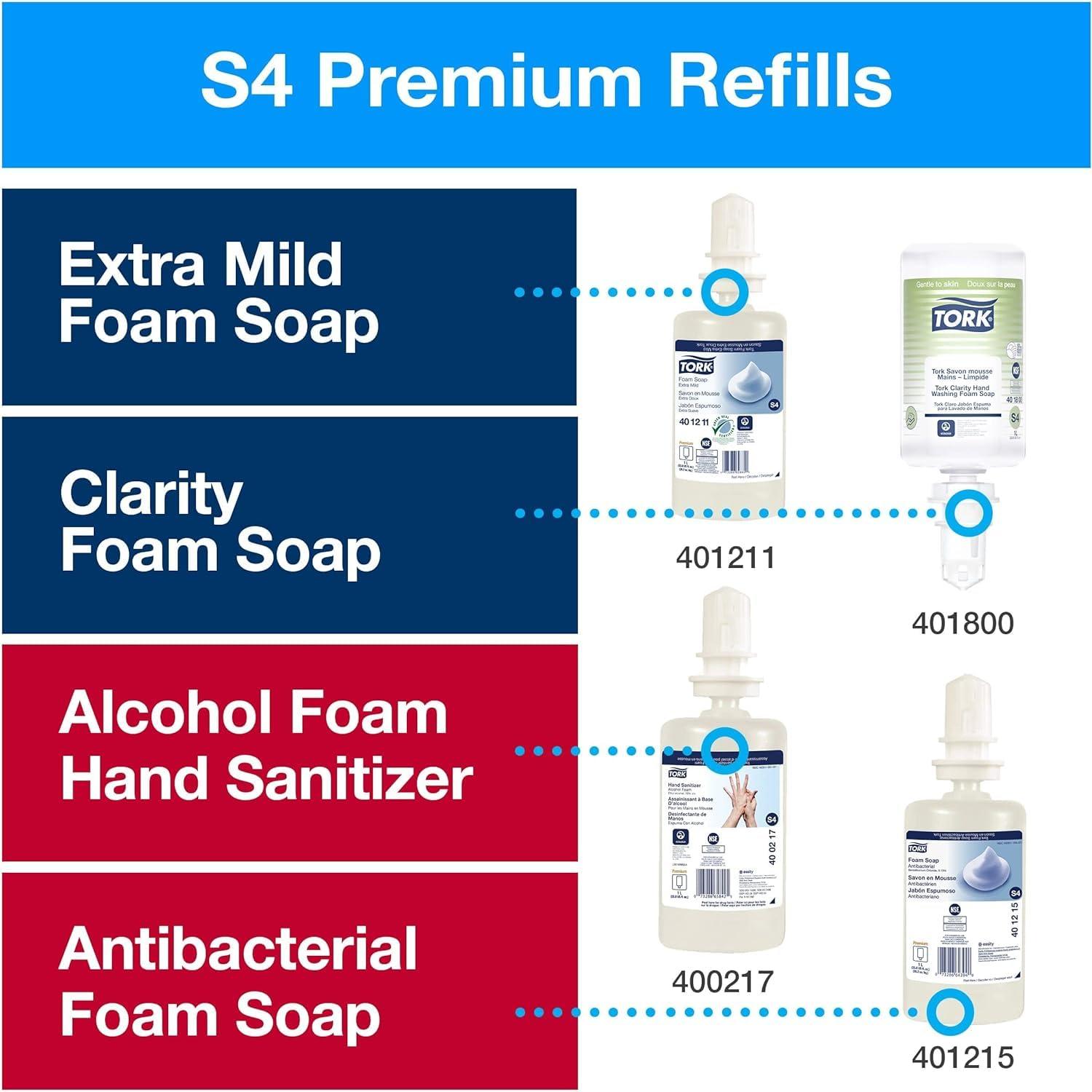 imageTork Extra Mild Hand Washing Liquid Soap S4 6 x 1L  Intuition Sensor Skincare Dispensers White S4 Pack of 4