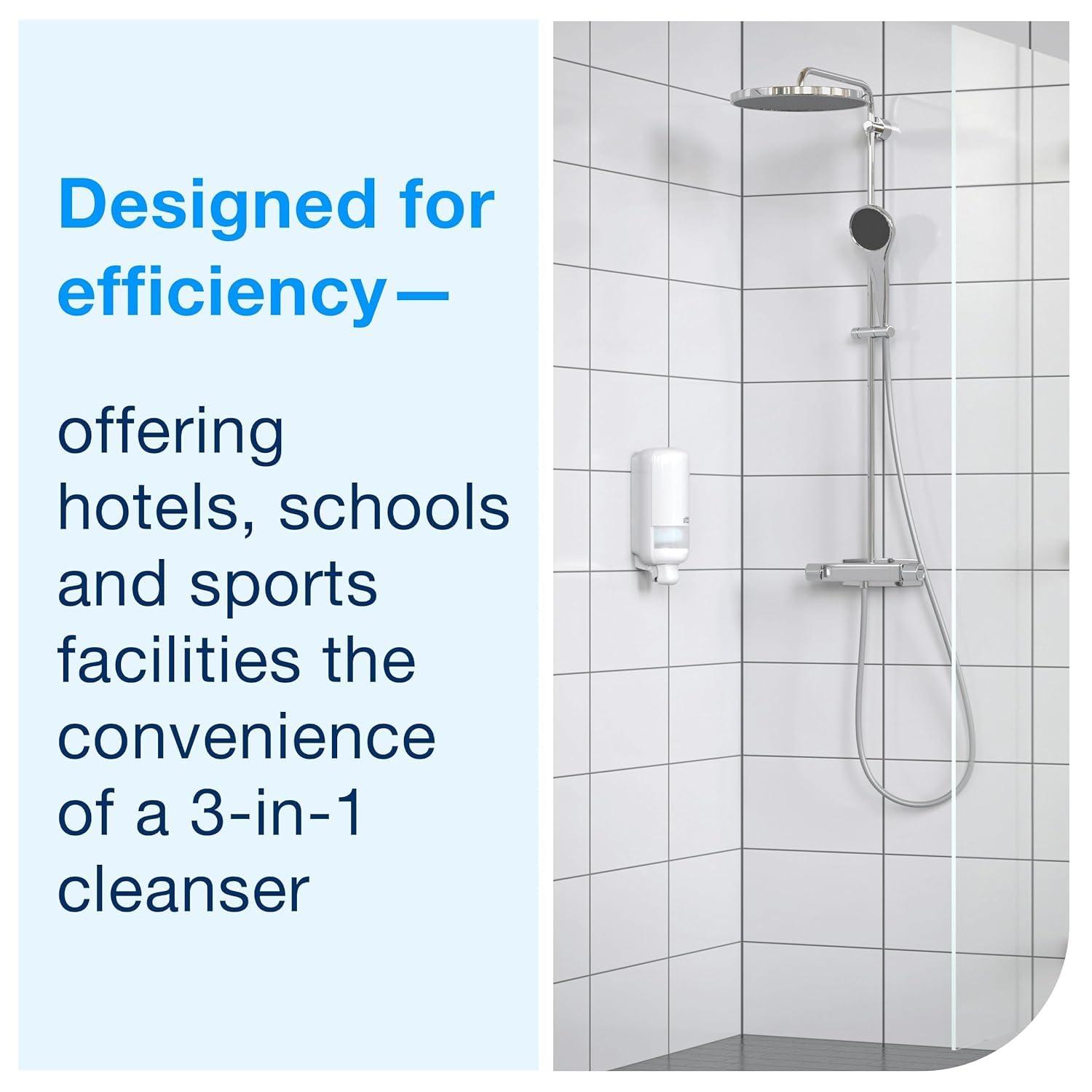 imageTork Hair and Body Wash S4 Clean Scent 6 x 1L  Intuition Sensor Skincare Dispensers White Pack of 4