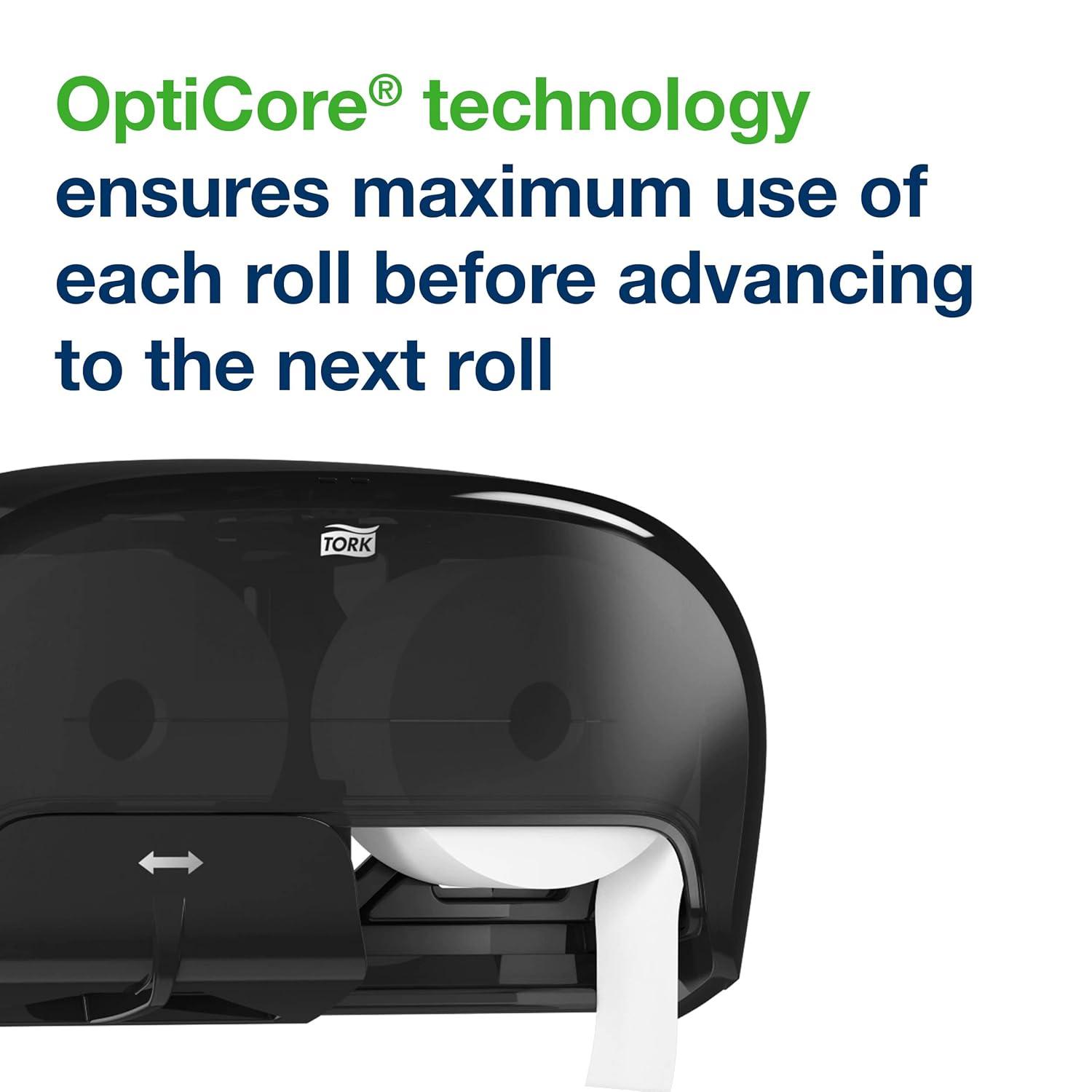 imageTork OptiCore Toilet Paper Roll Dispenser Black T10 High Capacity 565528