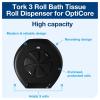 imageTork OptiCore 3Roll Toilet Paper Roll Dispenser Black T11 High Capacity 565828